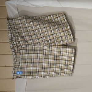 48 big & tall stone plaid Haggar UV protection quick dry golf shorts expandable